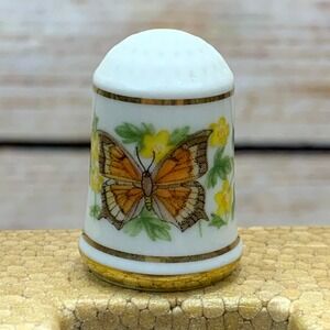 Franklin Porcelain Goatweed Butterfly Arkansas Thimble 1979 Limited Edition‎